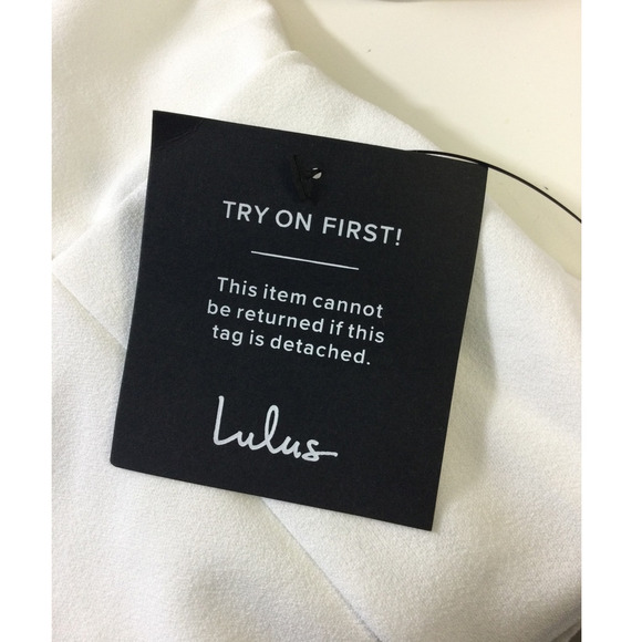 LULU'S XS Beaming Perfection White Pearl Organza Tie-Strap Mini Dress NWT 0B4 - Picture 7 of 9